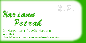 mariann petrak business card